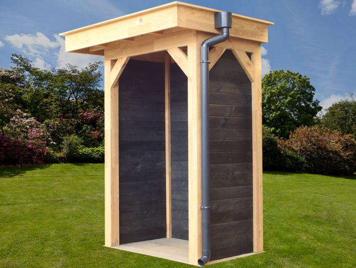 A rainwater drainage flat roof kit with a conductor head (horizontal roof drain) with a Ø 80mm anthracite downpipe.
