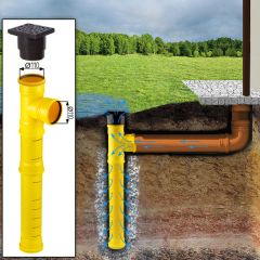 The soakaway drain with supply/ drainage collects rainwater, even when no sewer is present.