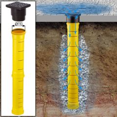 The soakaway drain enables rainwater drainage, even when no sewer is present.