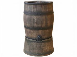 Plastic water butt Roto brown 120 litres with stand.
