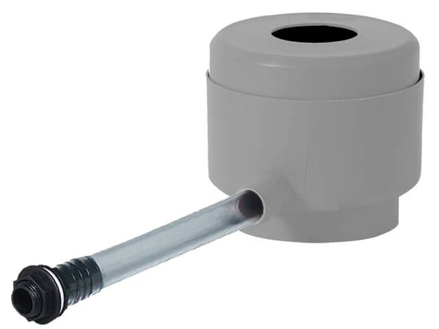 Rainwater diverter Garantia grey includes water butt connector and hose.