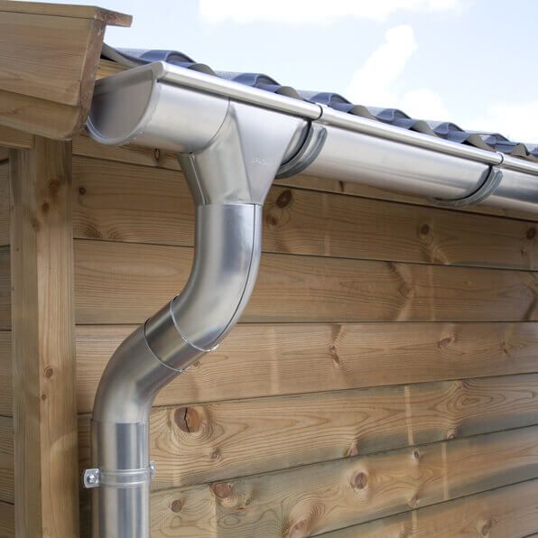 Zinc guttering (titanium zinc).