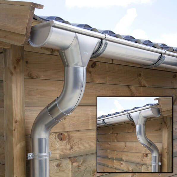 Zinc guttering (titanium zinc).